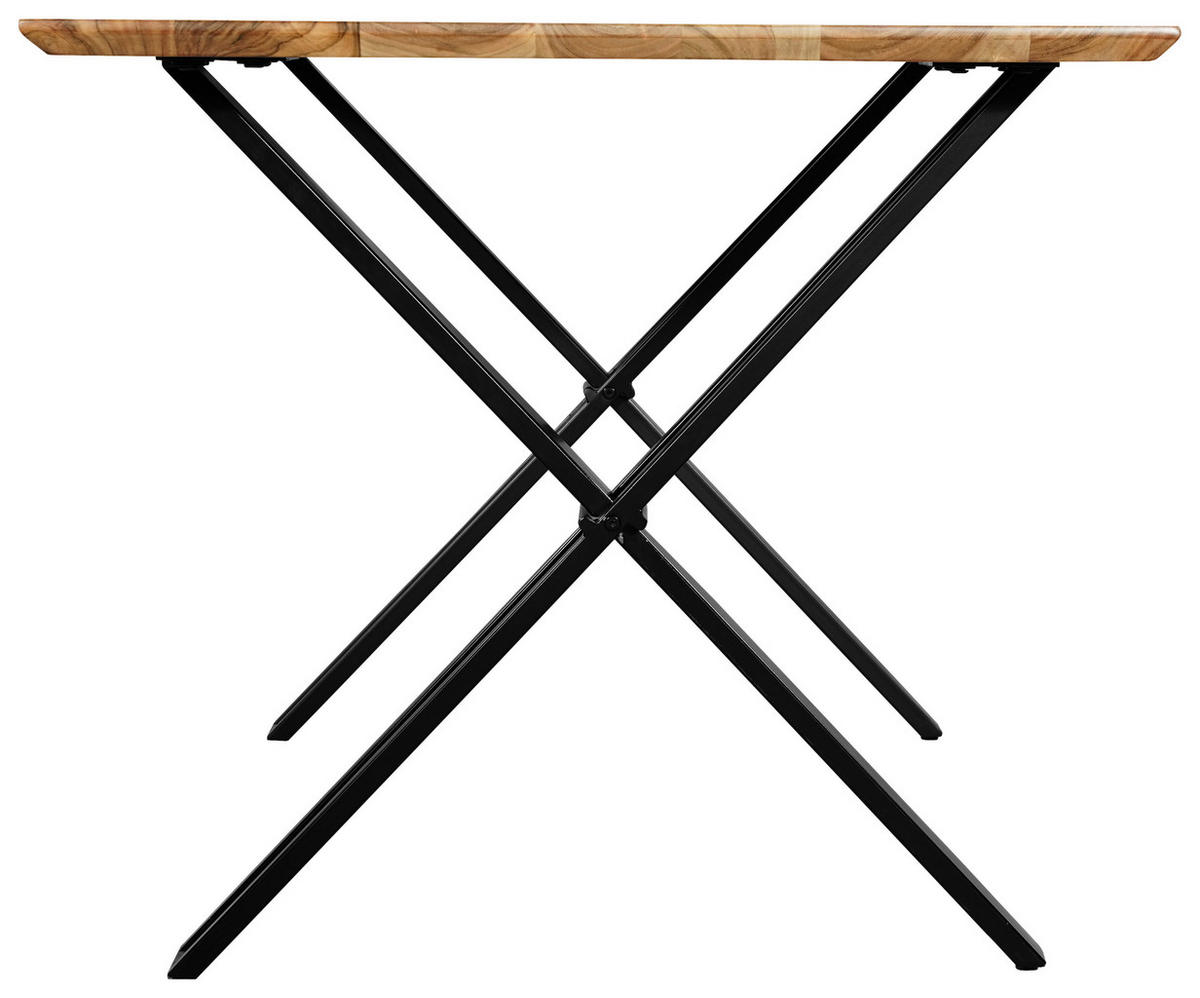 JÍDELNÍ STŮL, akácie, černá, barvy akácie, 160/85/76 cm - černá/barvy akácie, Lifestyle, kov/dřevo (160/85/76cm) - Linea Natura