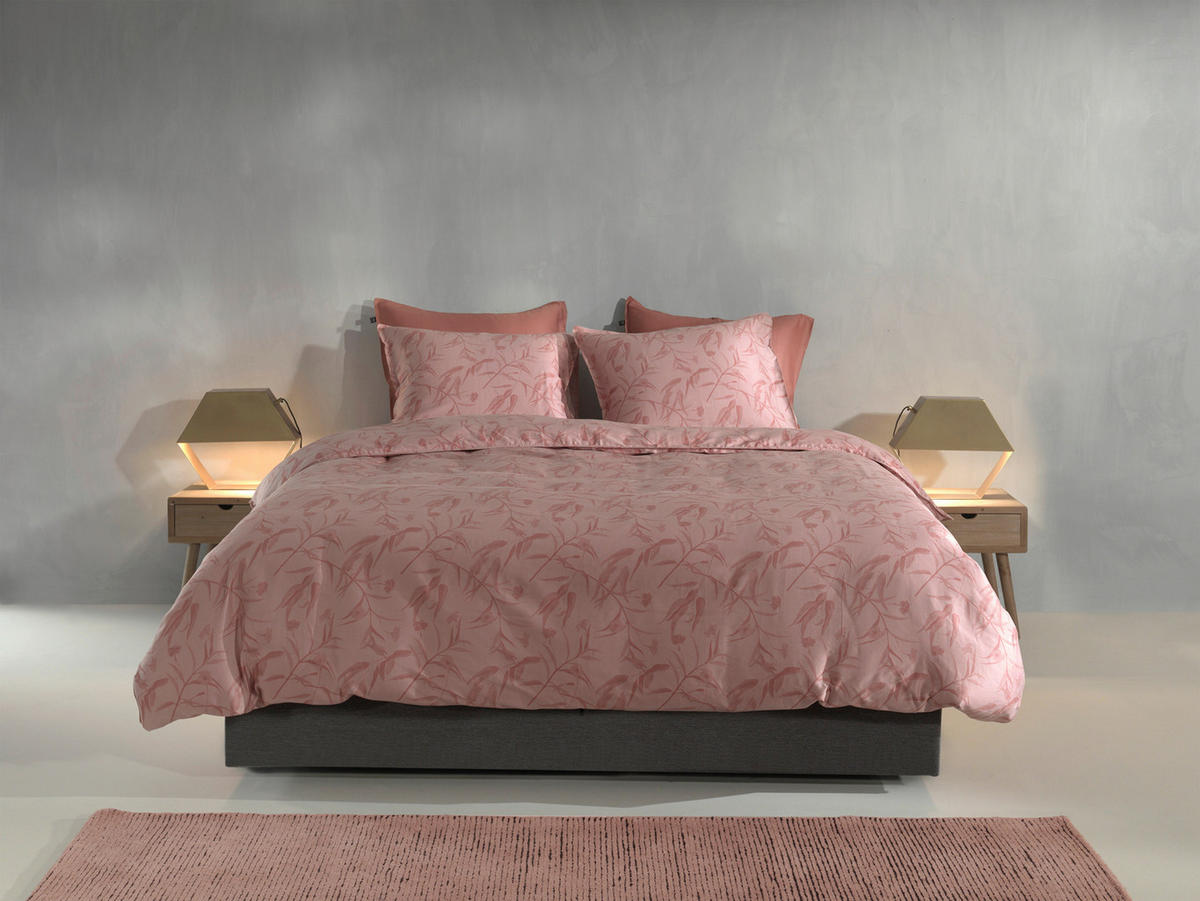 BETTWÄSCHE 2-teilig Fiori-di-Satinado Makosatin 135/200 cm  - Rosa, Basics, Textil (135/200cm)