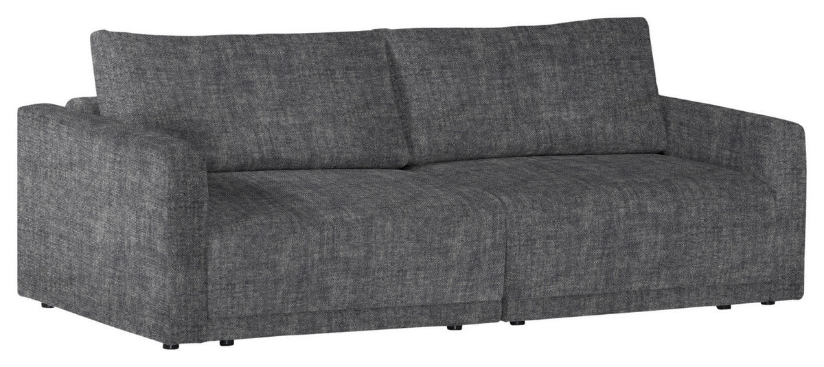 2,5-SITS SOFFA i velour grå  - svart/grå, Design, textil/plast (240/70/125cm) - Livetastic