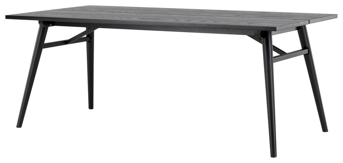 ESSTISCH 195/95/75 cm Nachbildung  Metall, Holzwerkstoff rechteckig Schwarz  - Schwarz, Design, Holzwerkstoff/Metall (195/95/75cm) - Livetastic
