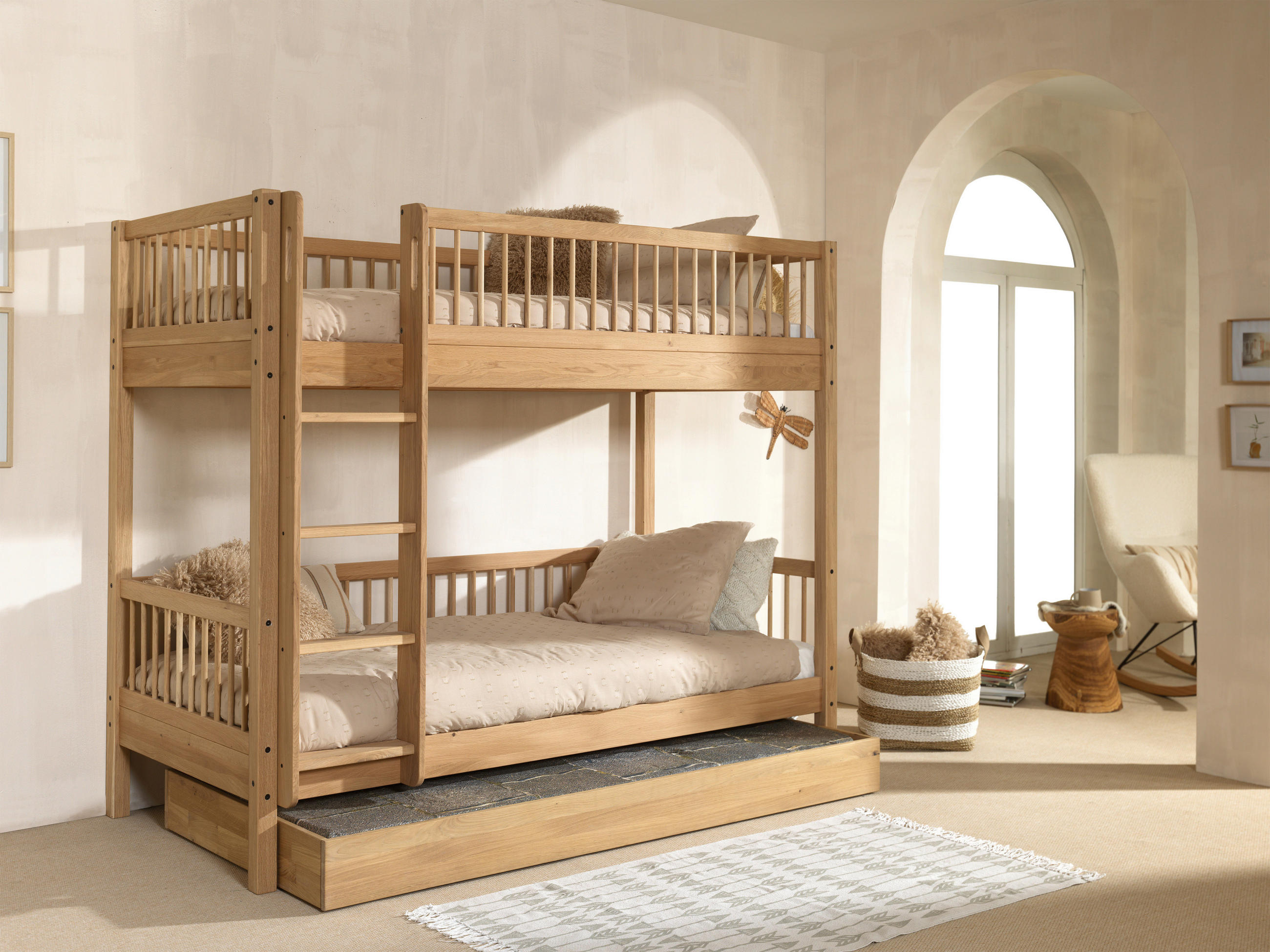 ETAGENBETT - Naturfarben, MODERN, Holz (90/200cm) - MID.YOU