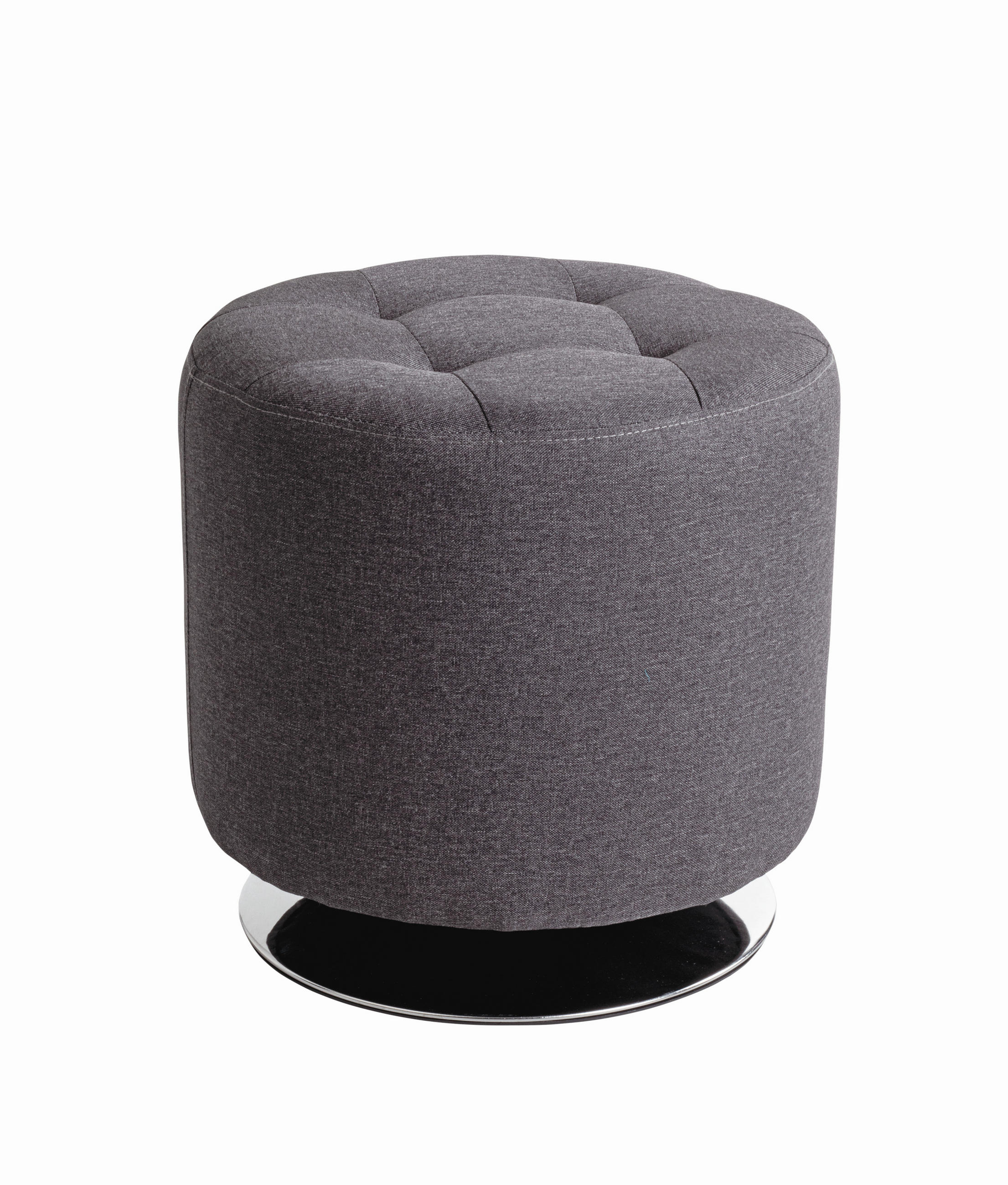 HOCKER Samt Anthrazit, Chromfarben  - Chromfarben/Anthrazit, MODERN, Textil/Metall (44/43/44cm)