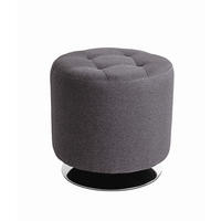 HOCKER Samt Anthrazit, Chromfarben  - Chromfarben/Anthrazit, MODERN, Textil/Metall (44/43/44cm)