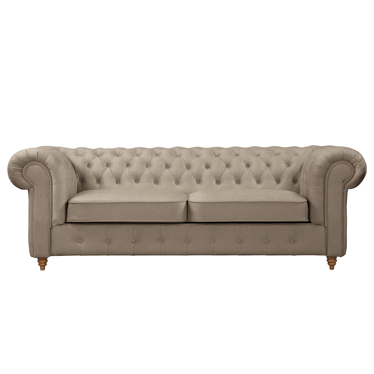 SCHLAFSOFA Laura in Mikrofaser Taupe  - Taupe/Braun, Design, Holz/Textil (218/74/91cm) - P & B