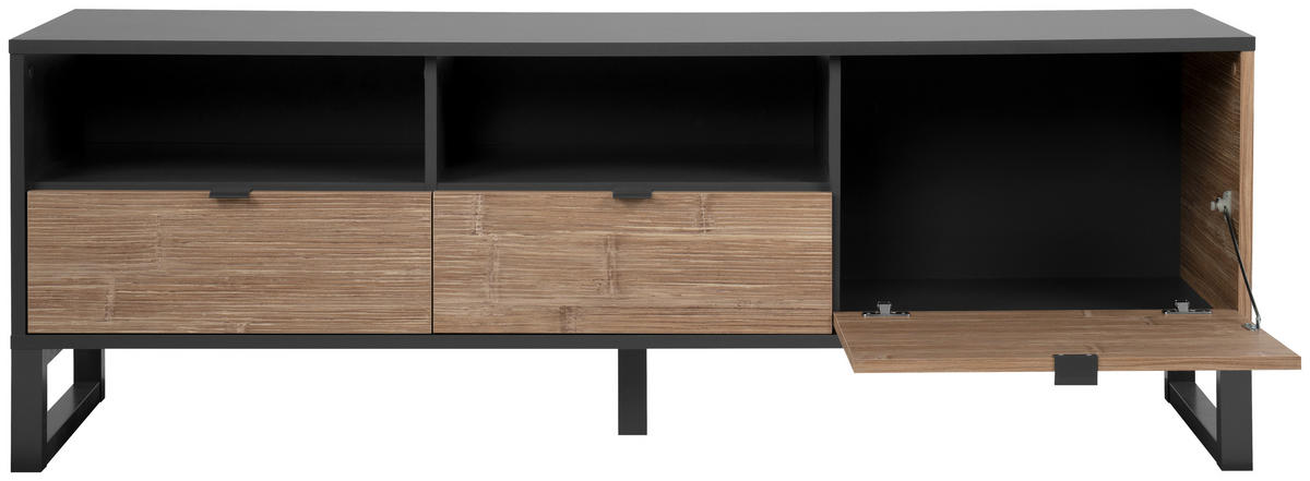KOMODA POD TELEVIZI, antracitová,  - antracitová, Design, kompozitní dřevo/plast (160/56/40cm) - MID.YOU