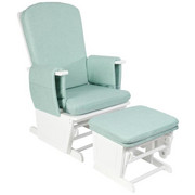 STOLICA ZA DOJENJE - bijela/tirkizna, Basics, drvo/tekstil (56/101/73cm) - My Baby Lou