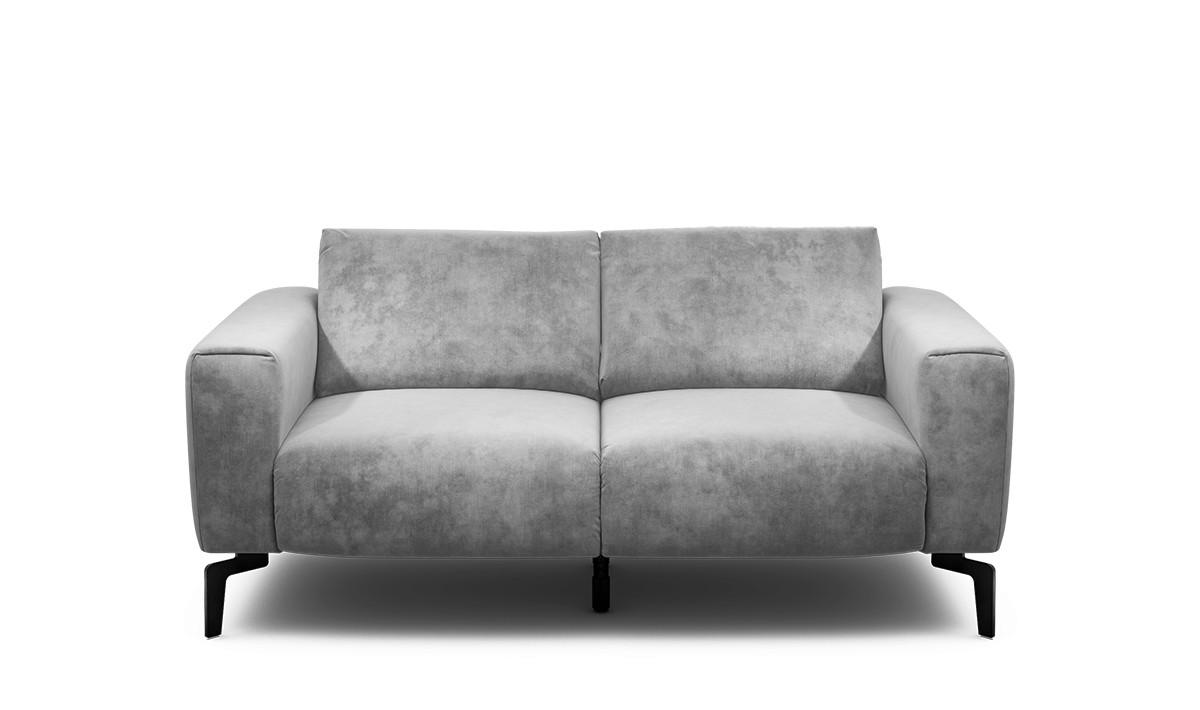 2-SITZER-SOFA Samt Hellgrau  - Hellgrau/Schwarz, Design, Textil/Metall (180/86/86-94cm) - SENSOO