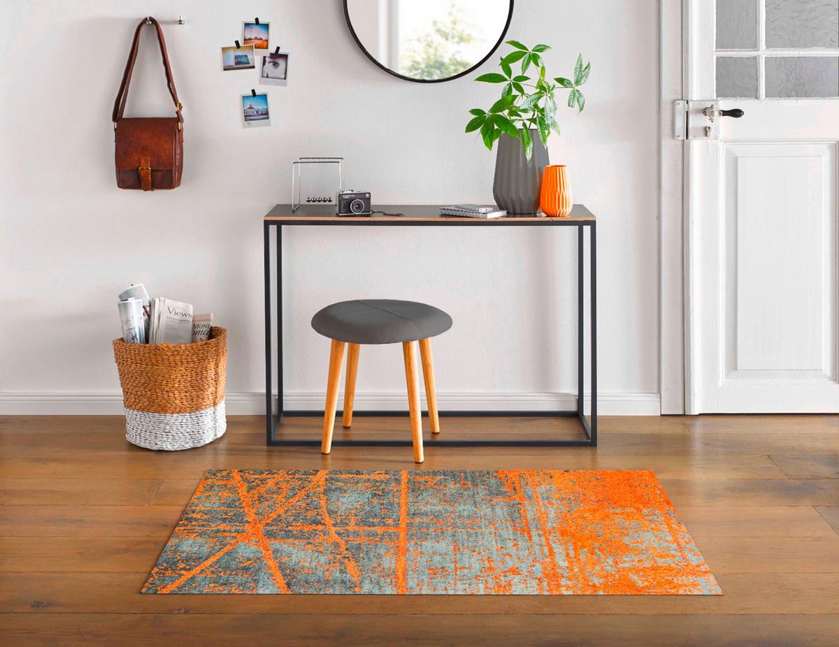 COVORAȘ DE INTRARE 70/120 cm  - portocaliu/gri, Konventionell, plastic/textil (70/120cm) - wash+dry