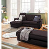 ECKSOFA in Flachgewebe Mokka  163/220 cm  - Chromfarben/Mokka, KONVENTIONELL, Textil/Metall (163/220cm) - Beldomo System