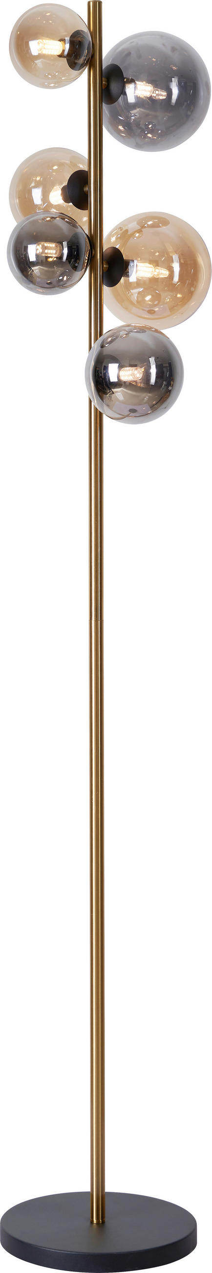 LED-STEHLEUCHTE - Messingfarben/Bernsteinfarben, Lifestyle, Glas/Metall (28,5/26,5/155cm) - Dieter Knoll