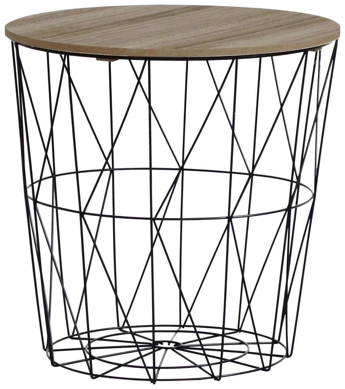 PRÍRUČNÝ STOLÍK, prírodná farba, čierna - čierna/prírodná farba, Design, kov/drevo (40/40/41cm) - Ambia Home