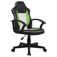 OTOČNÁ STOLIČKA PRE MLÁDEŽ, kožený vzhľad, zelená, čierna, biela - čierna/biela, Konventionell, kov/textil (56/98/55cm) - Xora