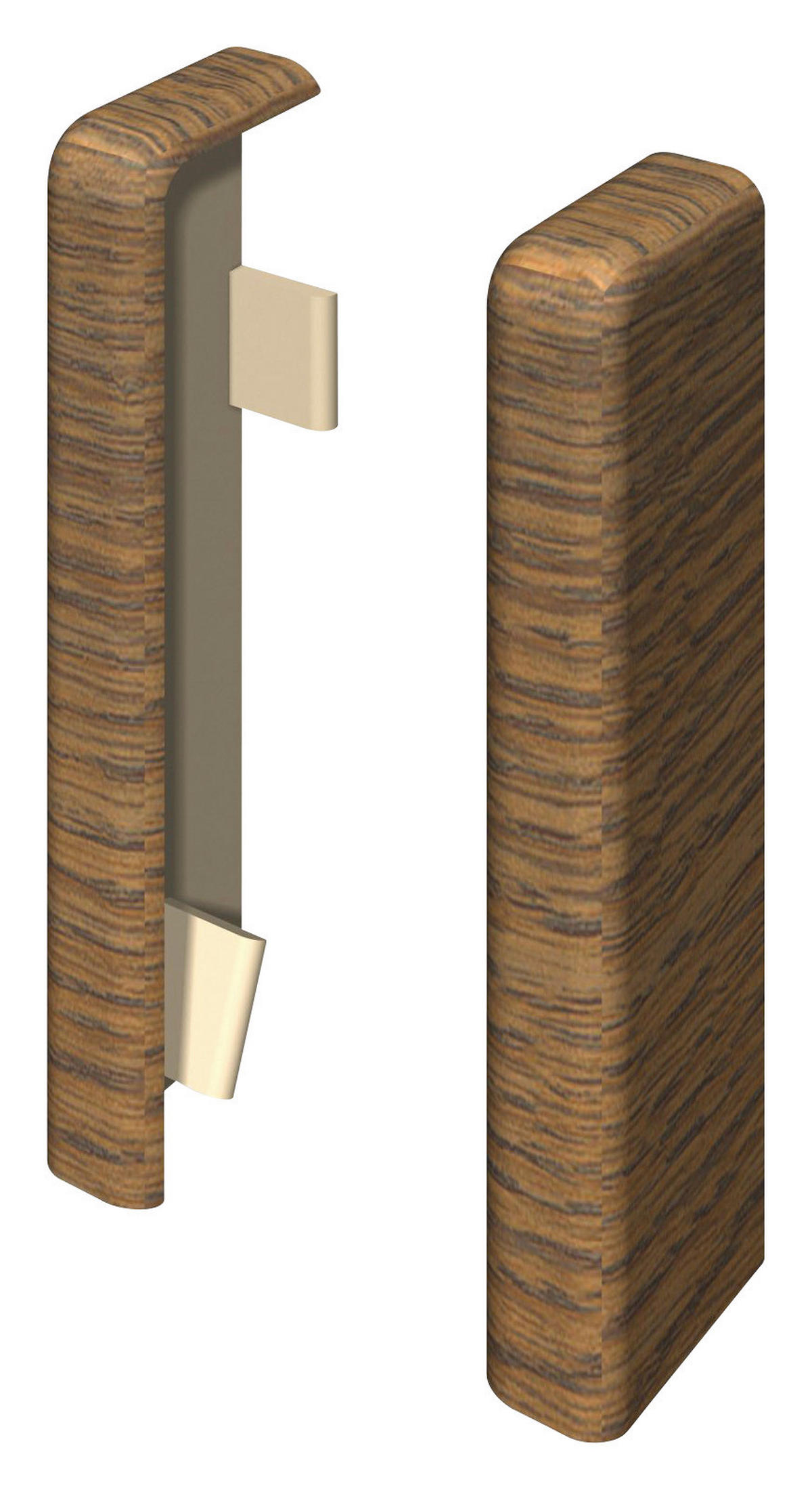 SOCKELLEISTENENDSTÜCK Braun, Eichefarben  - Eichefarben/Braun, KONVENTIONELL, Kunststoff (2.2/2.2/5.9cm) - Egger Holzwerkstoffe