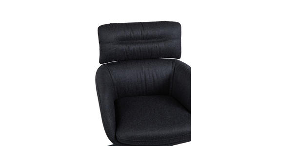 ARMLEHNSTUHL  Stoffauswahl, Sitzfläche 360° drehbar, automatische Rückholfunktion Webstoff  Schwarz  - Schwarz, Design, Textil/Metall (62/92/66cm) - Dieter Knoll