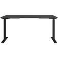 SCHREIBTISCH 160/80/72-118 cm  in Schwarz, Graphitfarben  - Schwarz/Graphitfarben, MODERN, Holzwerkstoff/Metall (160/80/72-118cm) - Novel