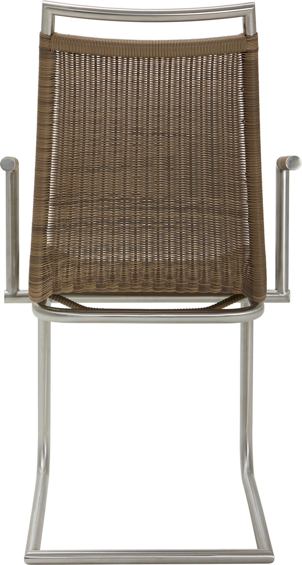 ARMLEHNSTUHL  in Edelstahl, Stahl matt, Struktur  - Hellbraun/Edelstahlfarben, Design, Kunststoff/Metall (53/96/64cm) - Valdera