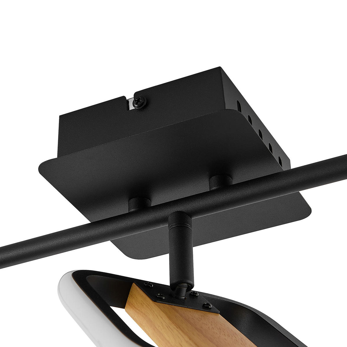 LED-STRAHLER Miriam 55/13,5/12 cm   - Eschefarben/Schwarz, Design, Holz/Kunststoff (55/13,5/12cm) - Novel
