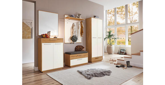 GARDEROBE 6-teilig in 250/195/40 cm - Eichefarben/Anthrazit, Design, Glas/Holz (250/195/40cm) - Novel