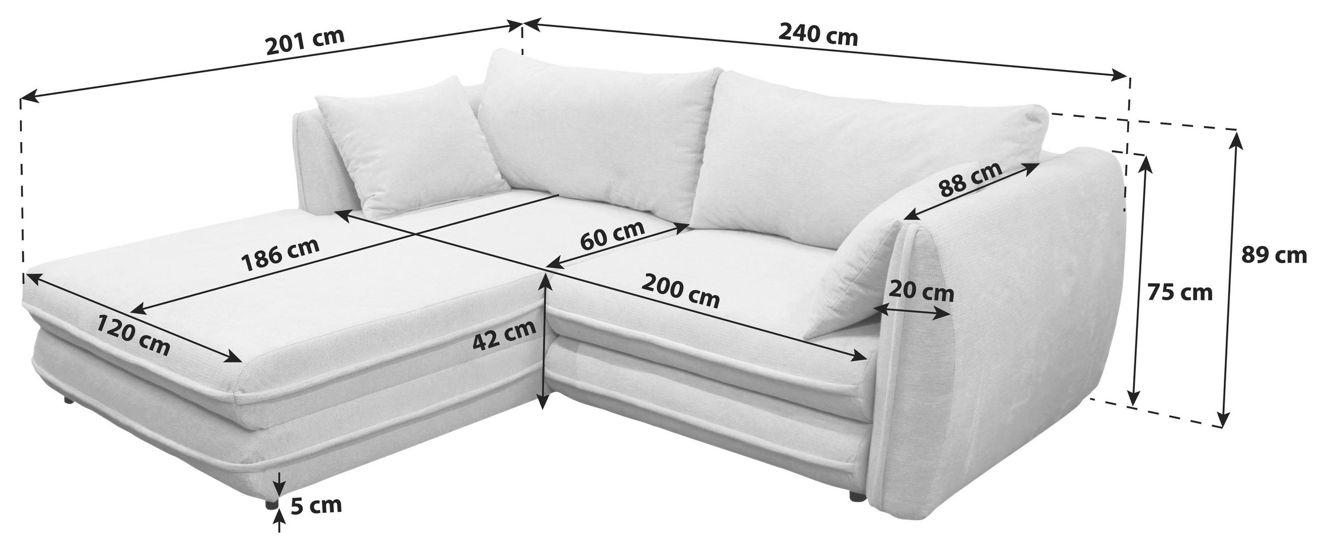 Thumbnail - Mid.you Ecksofa, Beige, Textil, Ottomane links, L-Form, 250x200 cm, Made in EU, Liegefunktion, Wohnzimmer, Sofas & Couch...