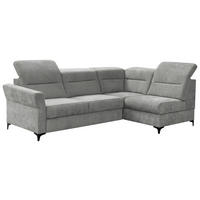 ECKSOFA inkl. Funktionen Grau Webstoff  - Schwarz/Grau, KONVENTIONELL, Textil/Metall (272/177cm) - Stylife