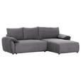 ECKSOFA Dunkelgrau Cord  - Dunkelgrau/Schwarz, KONVENTIONELL, Kunststoff/Textil (266/180cm) - Carryhome