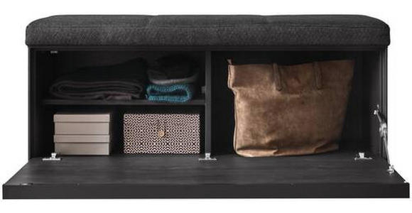 GARDEROBENBANK 118/50/41 cm  - Anthrazit, Design, Holz/Textil (118/50/41cm) - Johann Jakob