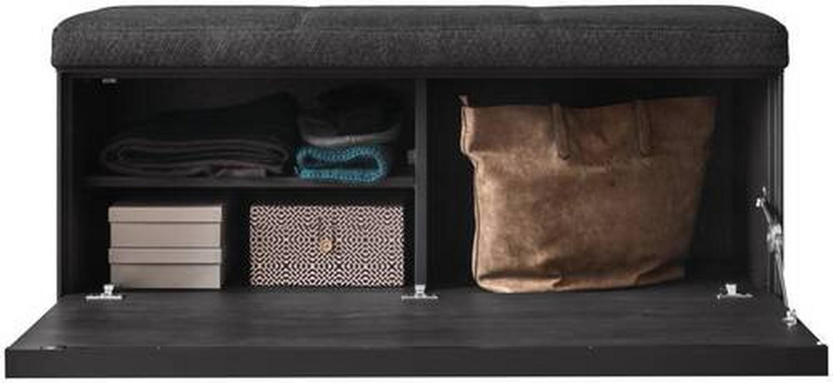GARDEROBENBANK 118/50/41 cm  - Anthrazit, Design, Holz/Textil (118/50/41cm) - Johann Jakob