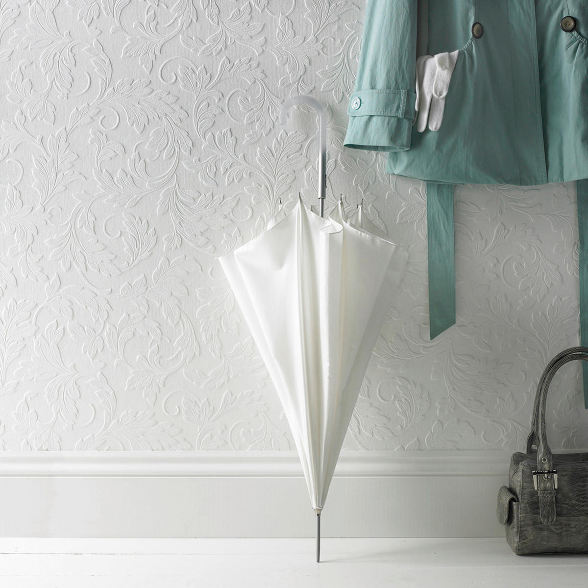 ÜBERSTREICHBARE TAPETE - Weiß, Basics, Papier/Kunststoff (52/1000cm)