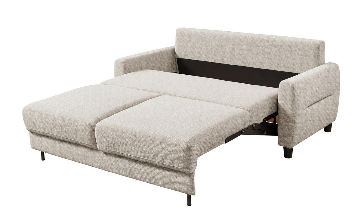 SCHLAFSOFA Chenille Weiss  - Weiss/Schwarz, Modern, Holz/Textil (192/83/99cm) - MID.YOU