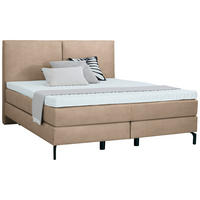 BOXSPRINGBETT 180/200 cm  in Beige  - Beige/Schwarz, Konventionell, Textil/Metall (180/200cm) - Dieter Knoll