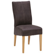 STUHL in Holz, Textil Dunkelgrau, Eichefarben - Dunkelgrau/Eichefarben, KONVENTIONELL, Holz/Textil (44/98/64cm) - Venda