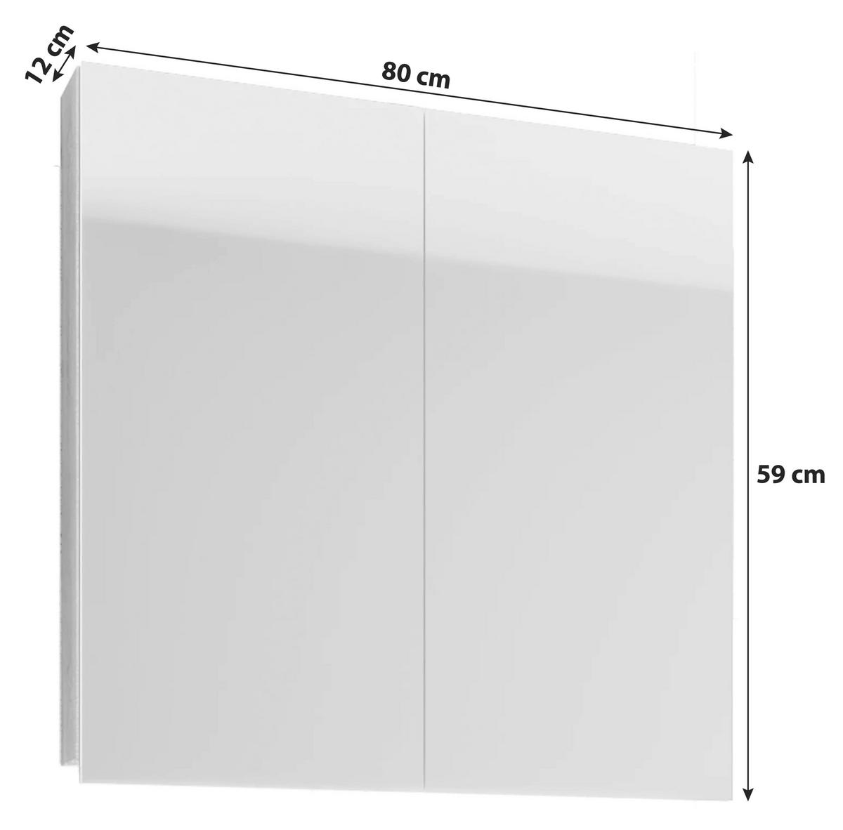 SPEGELSKÅP  - Sonoma ek, Basics, trämaterial/glas (80/59/12cm) - MID.YOU