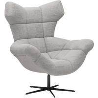 OHRENSESSEL Chenille Grau  - Schwarz/Grau, Design, Textil/Metall (103/119/84cm) - home24