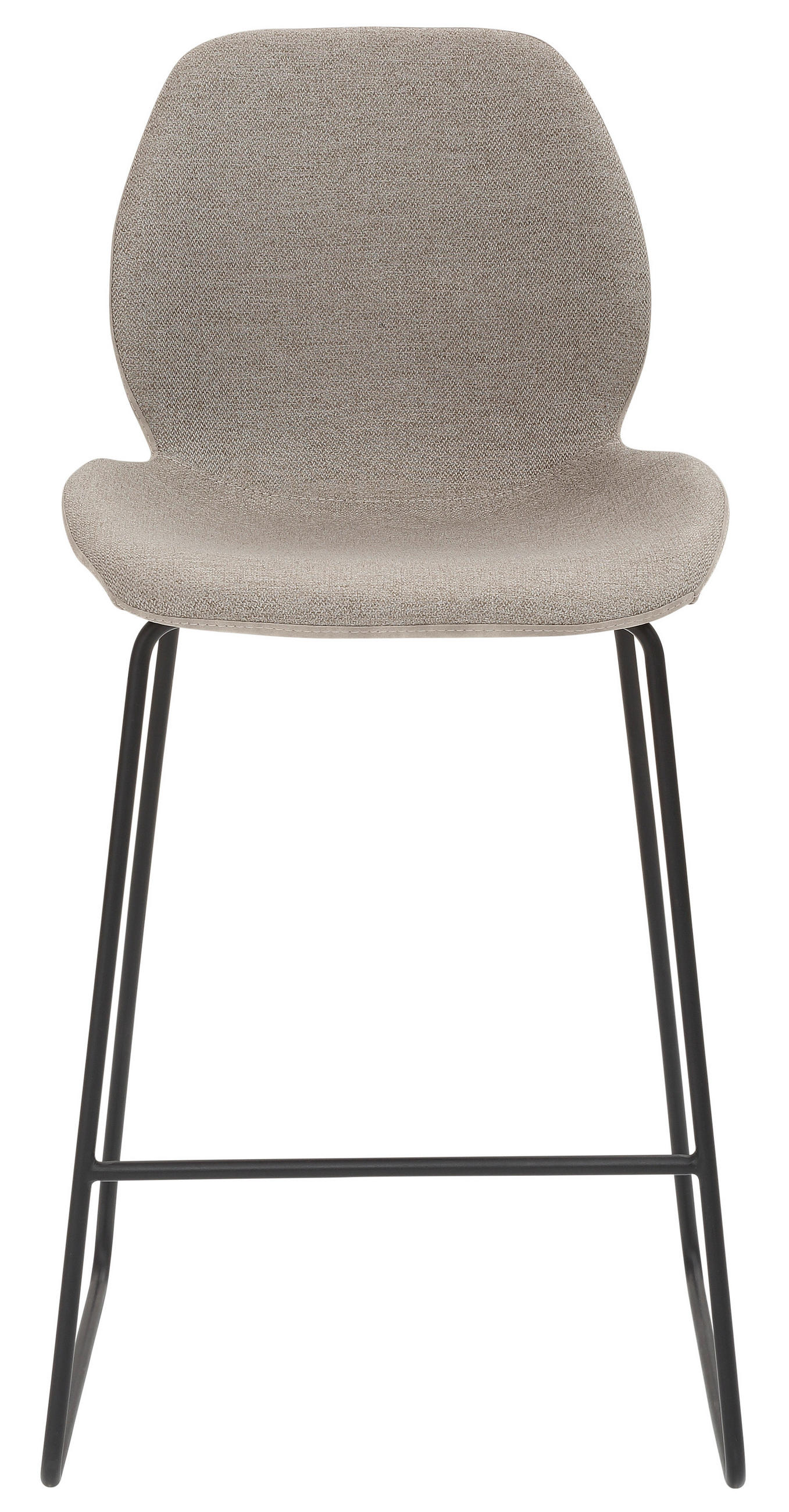 BARHOCKER Webstoff Hellgrau  - Hellgrau/Schwarz, Design, Textil/Metall (49/97/52cm) - Novel