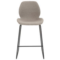 BARHOCKER Webstoff Hellgrau  - Hellgrau/Schwarz, Design, Textil/Metall (49/97/52cm) - Novel