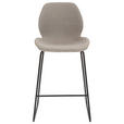 BARHOCKER Webstoff Hellgrau  - Hellgrau/Schwarz, Design, Textil/Metall (49/97/52cm) - Novel