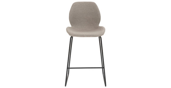 BARHOCKER Webstoff Hellgrau  - Hellgrau/Schwarz, Design, Textil/Metall (49/97/52cm) - Novel