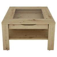 COUCHTISCH quadratisch Eiche Artisan  - Eiche Artisan, Design, Glas/Holzwerkstoff (67/43/67cm) - MID.YOU