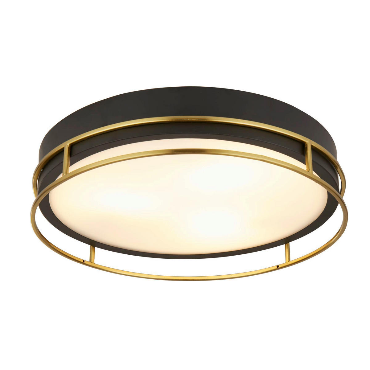 DECKENLEUCHTE  40/9.5 cm    - Schwarz, Design, Glas/Metall (40/9.5cm)
