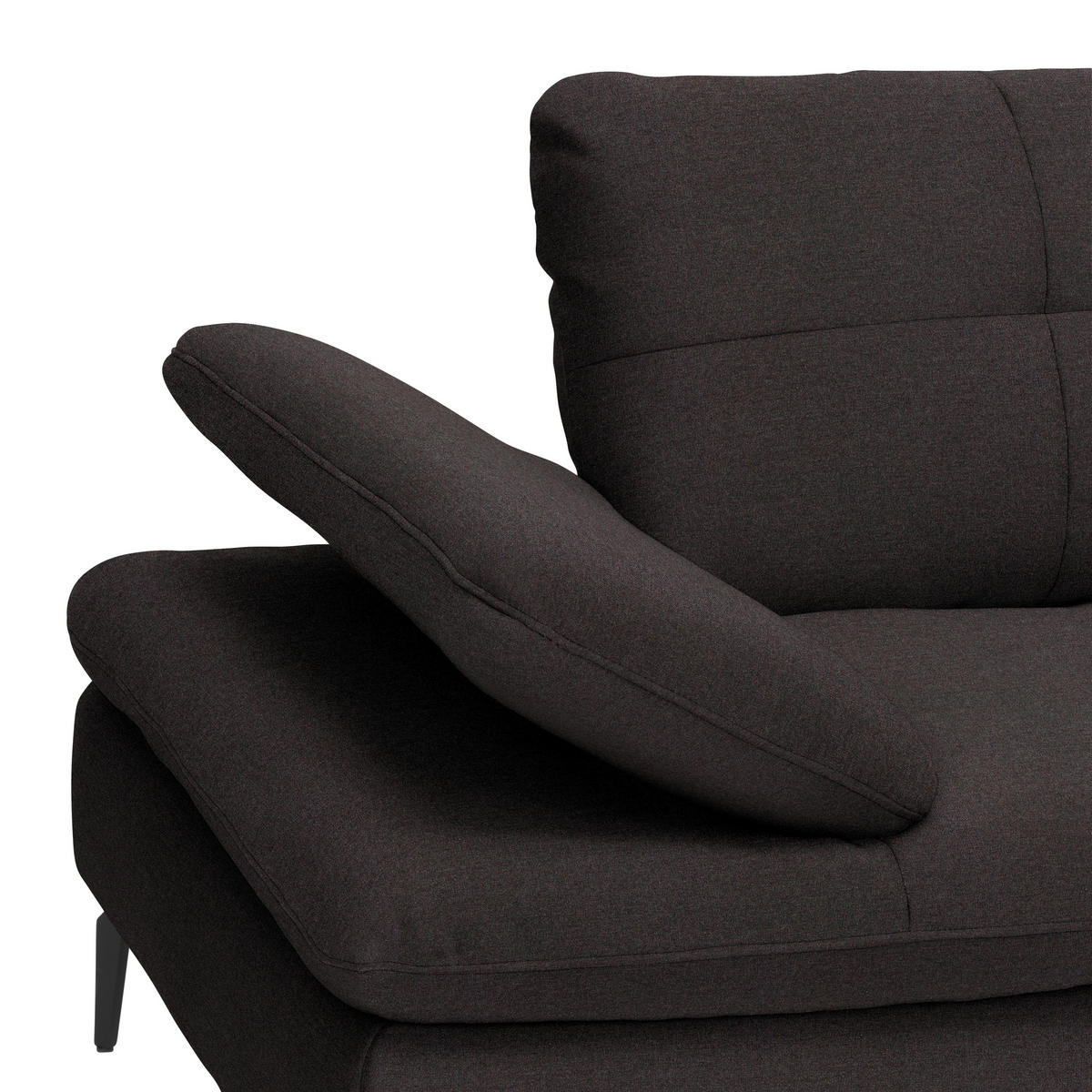 ECKSOFA in Webstoff Schwarz  - Schwarz, Design, Textil/Metall (301/179cm) - Chilliano