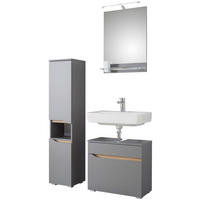 BADEZIMMER 5-teilig  in 140 cm  - Eichefarben/Dunkelgrau, Basics, Glas/Holzwerkstoff (140cm) - Pelipal