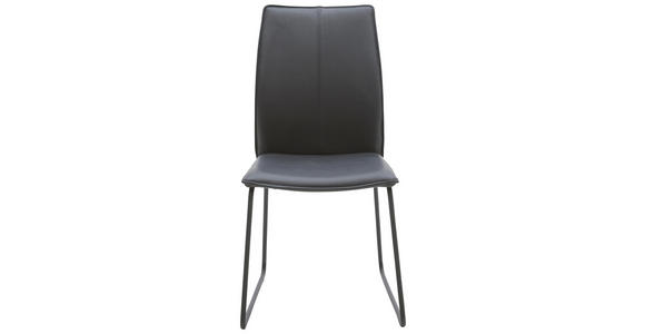 STUHL in Metall, Leder Schwarz - Schwarz, Design, Leder/Metall (46/93/57cm) - Dieter Knoll