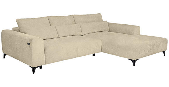 ECKSOFA  in Chenille Beige  279/222 cm  - Beige/Schwarz, KONVENTIONELL, Kunststoff/Textil (279/222cm) - Hom`in