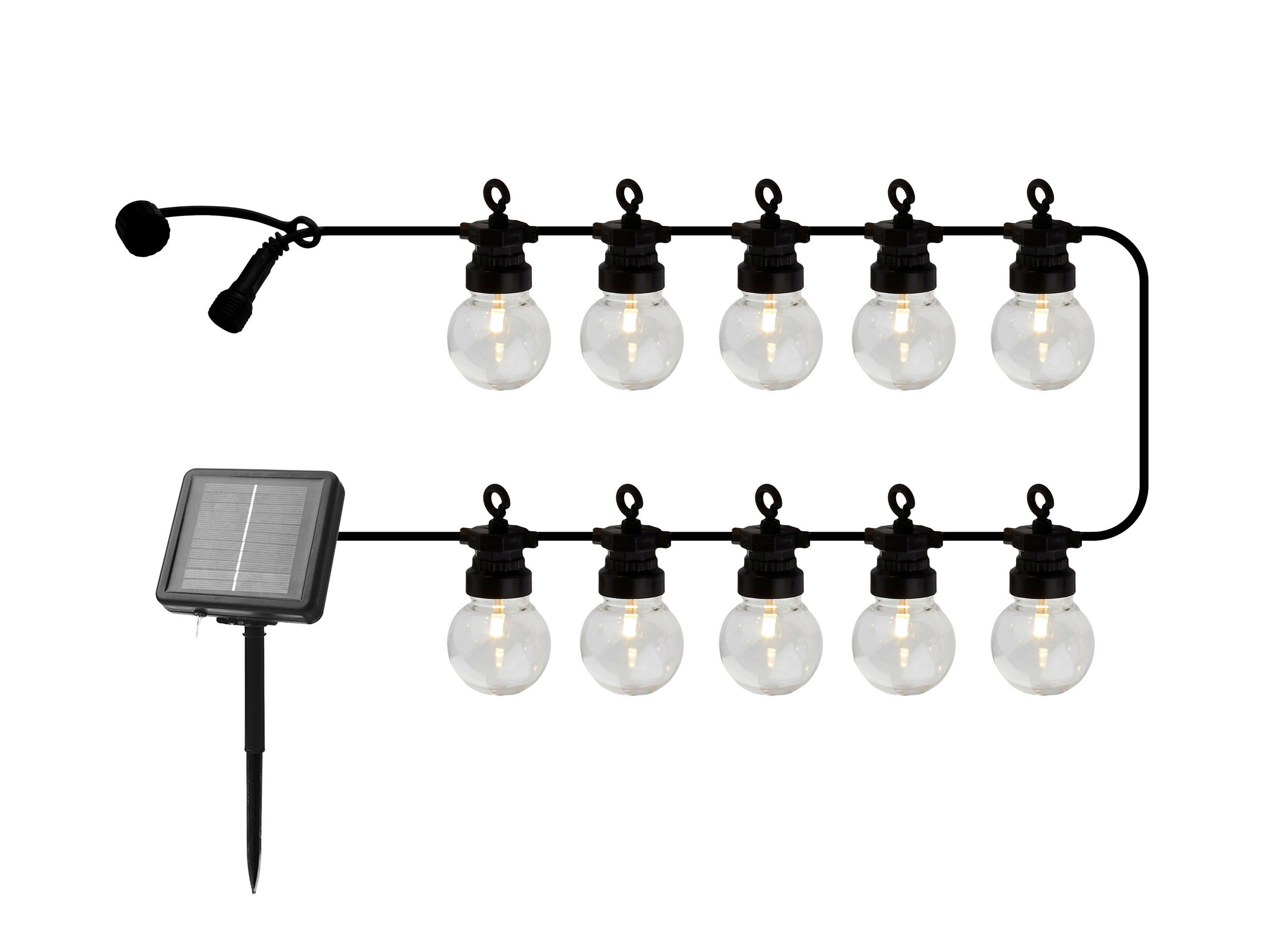 LICHTERKETTE 300 cm  - Klar/Schwarz, Basics, Kunststoff (300cm)