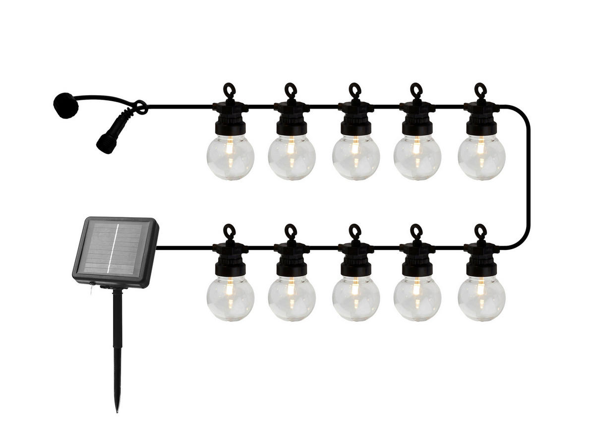 LICHTERKETTE 300 cm  - Klar/Schwarz, Basics, Kunststoff (300cm)