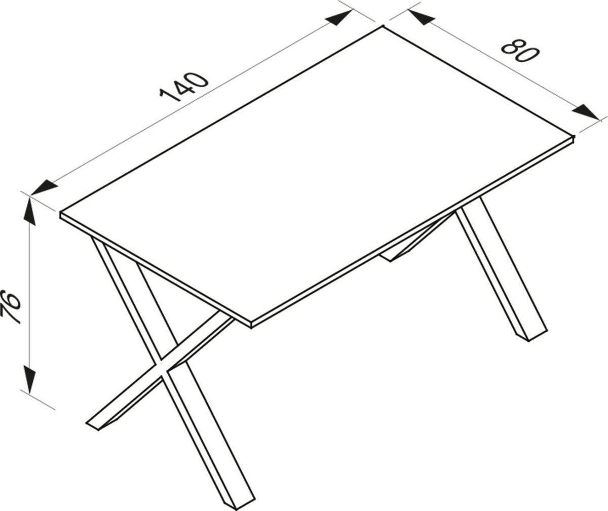 SCHREIBTISCH  in Anthrazit, Silberfarben  - Anthrazit/Silberfarben, Design, Holzwerkstoff/Metall (140/76/80cm) - MID.YOU