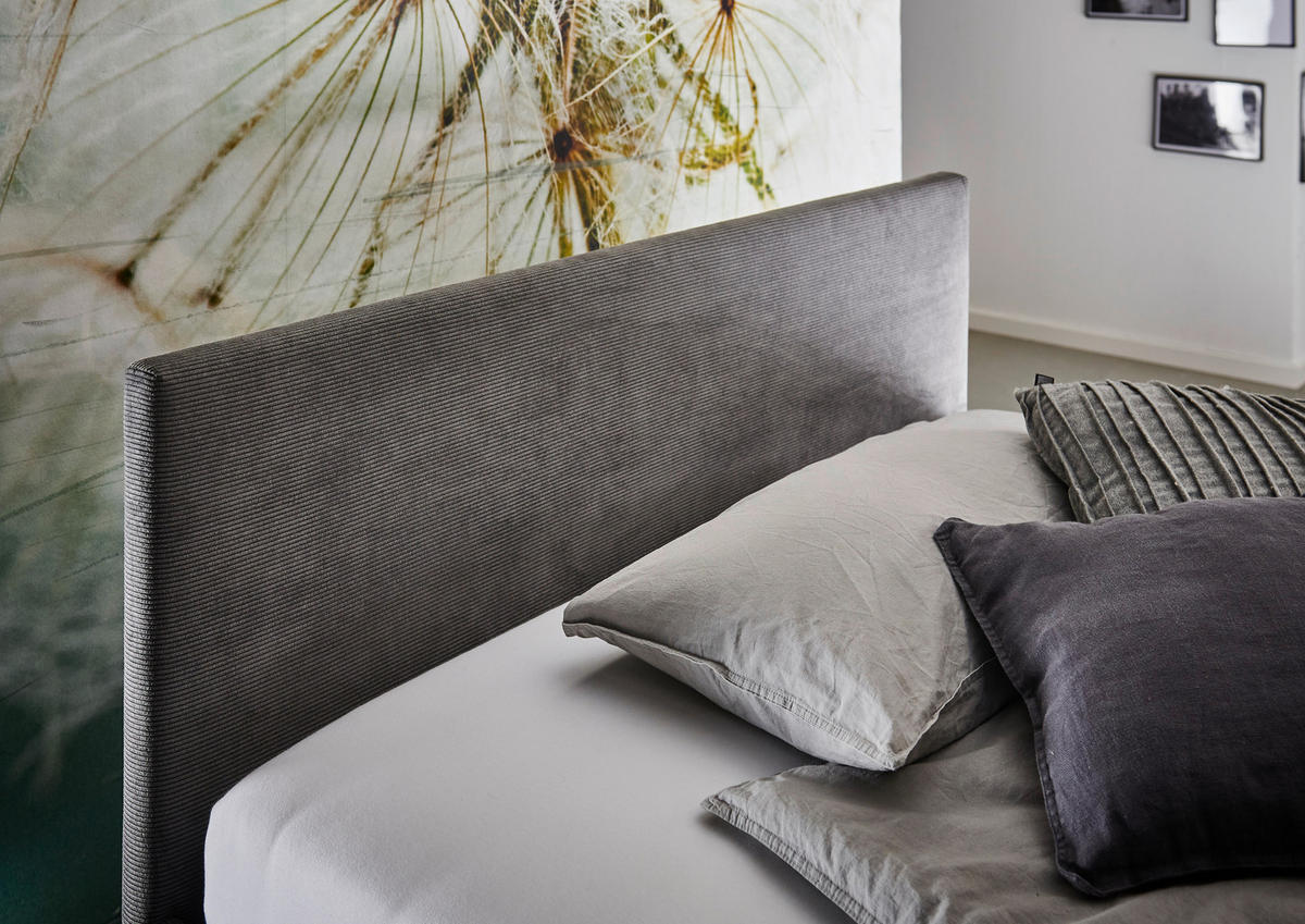 POLSTERBETT 140/200 cm  in Anthrazit  - Eichefarben/Anthrazit, Konventionell, Holz/Textil (140/200cm) - Stylife