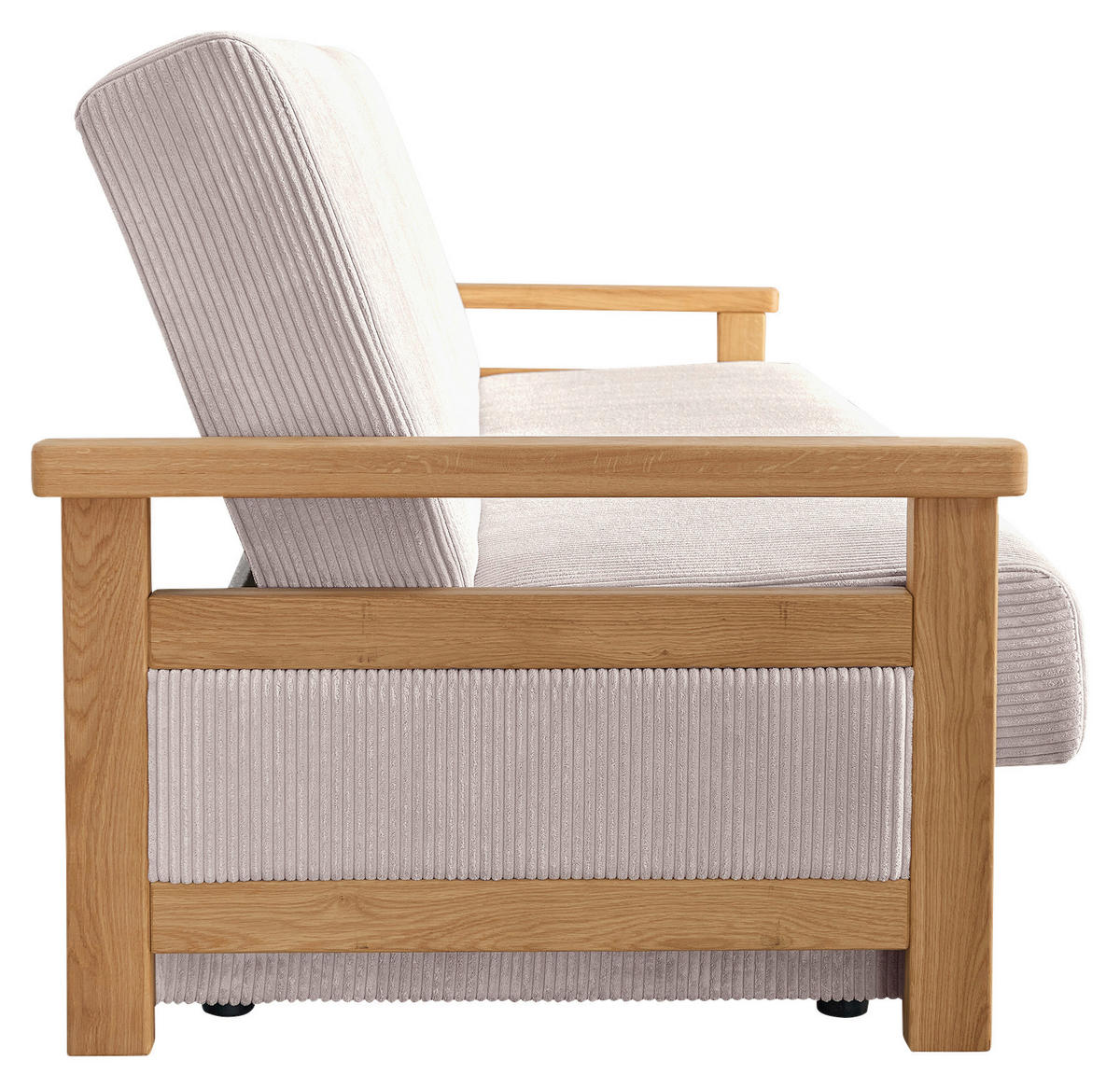 SCHLAFSOFA in Cord Rosa  - Naturfarben/Rosa, Design, Holz/Textil (220/90/90cm) - P & B
