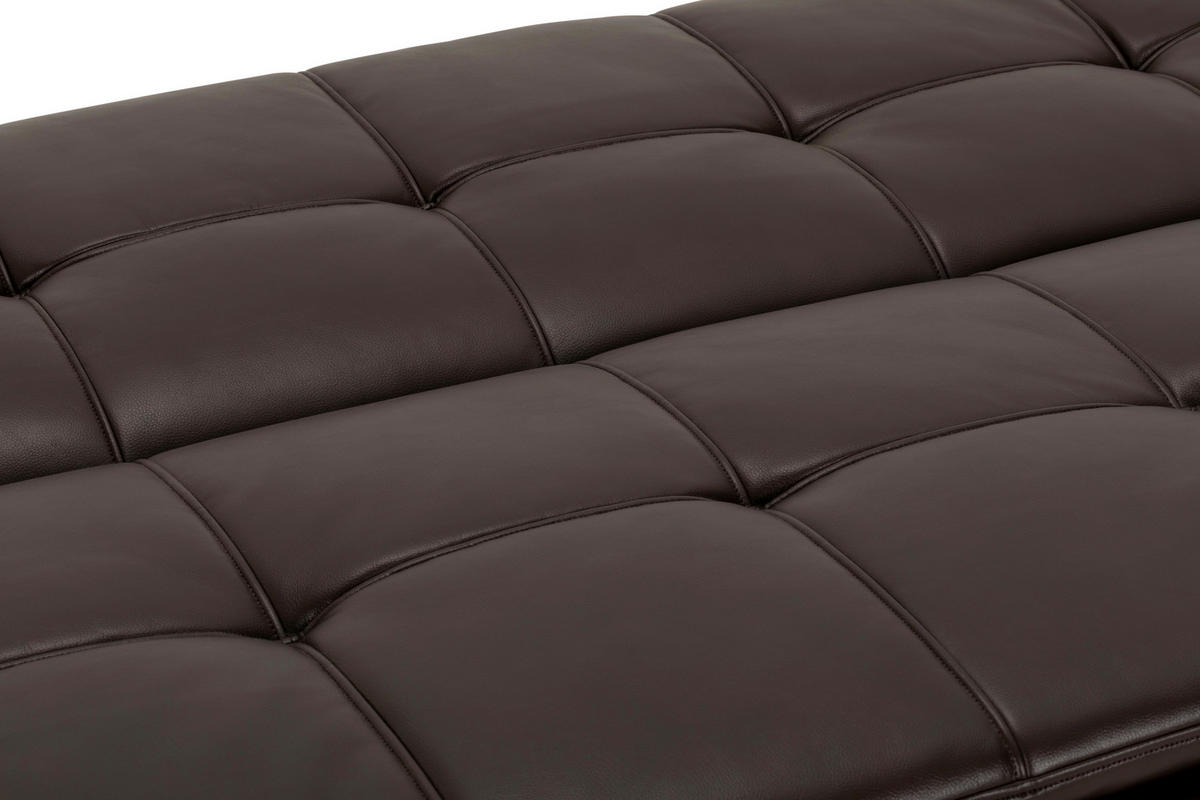 SCHLAFSOFA Lederlook Braun  - Silberfarben/Braun, Basics, Textil/Metall (182/84/92cm) - MID.YOU