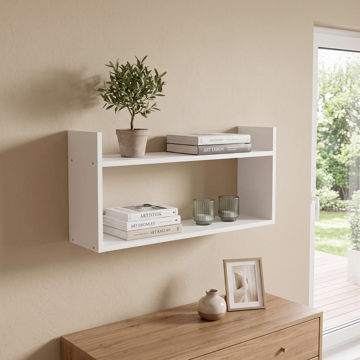 WANDREGAL 70/18/35 cm  - Weiss, Basics, Holzwerkstoff (70/18/35cm) - Globo